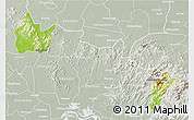 Physical 3D Map of Yingshan, lighten, semi-desaturated