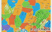 Physical 3D Map of Yingshan, political outside
