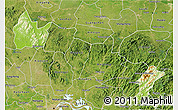 Physical 3D Map of Yingshan, satellite outside