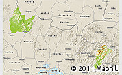 Physical 3D Map of Yingshan, shaded relief outside