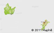 Physical 3D Map of Yingshan, single color outside