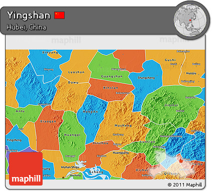 Political 3D Map of Yingshan