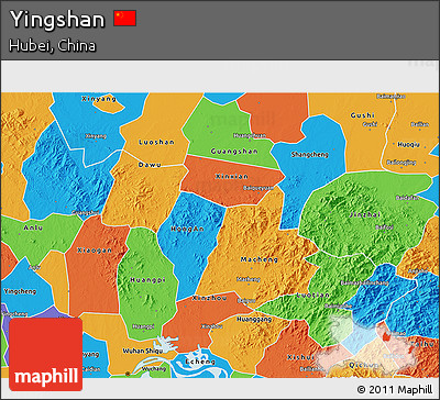 Political 3D Map of Yingshan