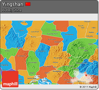 Political 3D Map of Yingshan