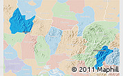 Political 3D Map of Yingshan, lighten