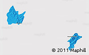 Political 3D Map of Yingshan, single color outside