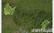 Satellite 3D Map of Yingshan, darken