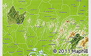 Satellite 3D Map of Yingshan, physical outside