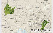 Satellite 3D Map of Yingshan, shaded relief outside