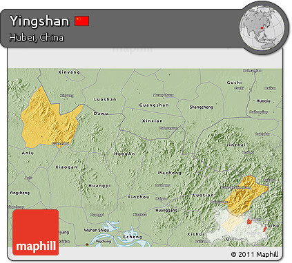 Savanna Style 3D Map of Yingshan