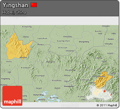 Savanna Style 3D Map of Yingshan