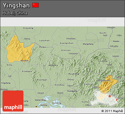 Savanna Style 3D Map of Yingshan