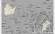 Shaded Relief 3D Map of Yingshan, darken, desaturated