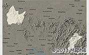 Shaded Relief 3D Map of Yingshan, darken
