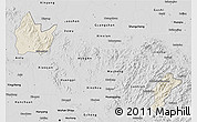 Shaded Relief 3D Map of Yingshan, desaturated