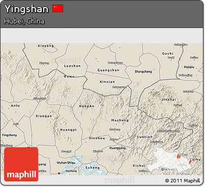 Shaded Relief 3D Map of Yingshan