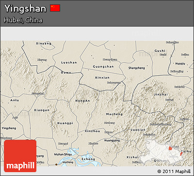 Shaded Relief 3D Map of Yingshan