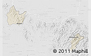 Shaded Relief 3D Map of Yingshan, lighten, desaturated