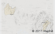 Shaded Relief 3D Map of Yingshan, lighten, semi-desaturated