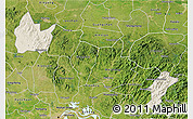 Shaded Relief 3D Map of Yingshan, satellite outside