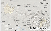 Shaded Relief 3D Map of Yingshan, semi-desaturated