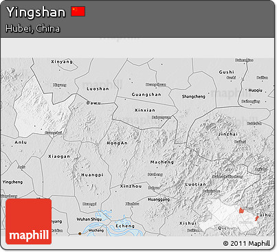 Silver Style 3D Map of Yingshan