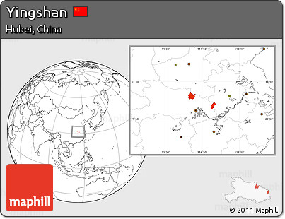 Blank Location Map of Yingshan