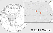 Blank Location Map of Yingshan, highlighted country