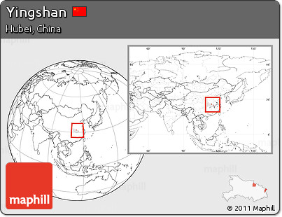 Blank Location Map of Yingshan, highlighted parent region, within the entire country