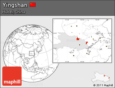 Blank Location Map of Yingshan, highlighted parent region