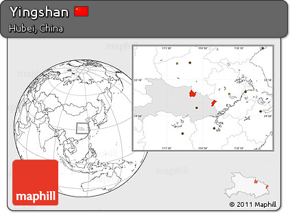 Blank Location Map of Yingshan, highlighted parent region