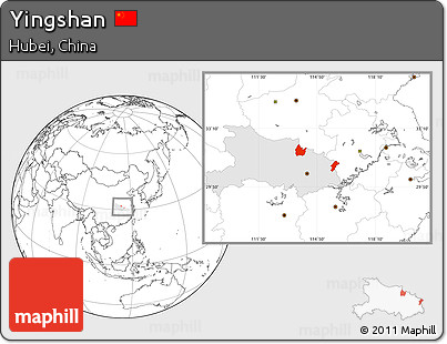 Blank Location Map of Yingshan, highlighted parent region