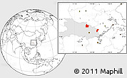 Blank Location Map of Yingshan, highlighted parent region