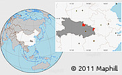 Gray Location Map of Yingshan, highlighted country, highlighted parent region