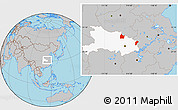 Gray Location Map of Yingshan, highlighted parent region