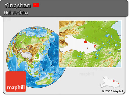 Physical Location Map of Yingshan, highlighted parent region