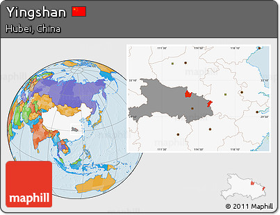 Political Location Map of Yingshan, highlighted country, highlighted parent region