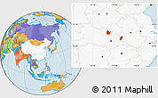 Political Location Map of Yingshan, highlighted country