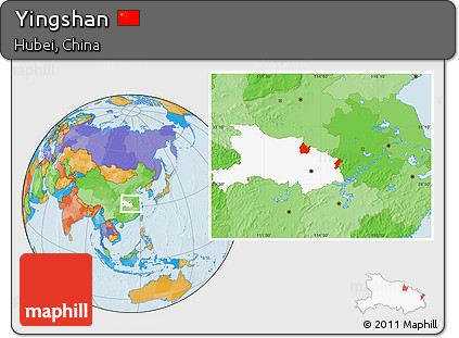 Political Location Map of Yingshan, highlighted parent region