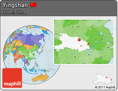 Political Location Map of Yingshan, highlighted parent region