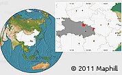 Satellite Location Map of Yingshan, highlighted country, highlighted parent region