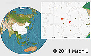 Satellite Location Map of Yingshan, highlighted country