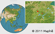 Satellite Location Map of Yingshan