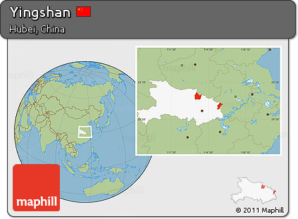 Savanna Style Location Map of Yingshan, highlighted parent region