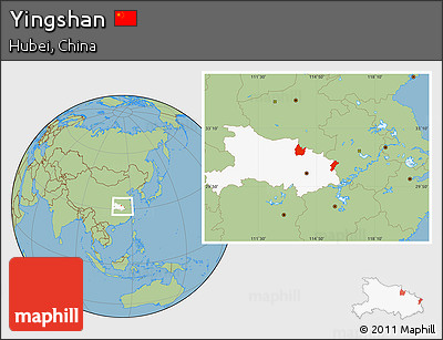Savanna Style Location Map of Yingshan, highlighted parent region