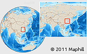 Shaded Relief Location Map of Yingshan, highlighted parent region, within the entire country