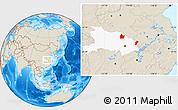 Shaded Relief Location Map of Yingshan, highlighted parent region