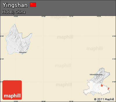 Classic Style Map of Yingshan, single color outside