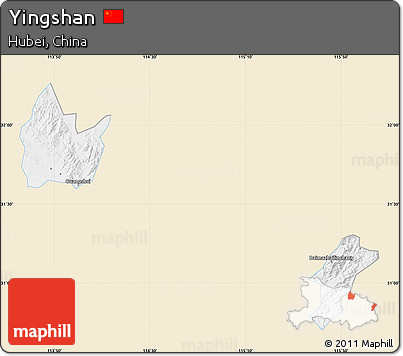 Classic Style Map of Yingshan, single color outside