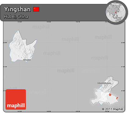 Gray Map of Yingshan, single color outside